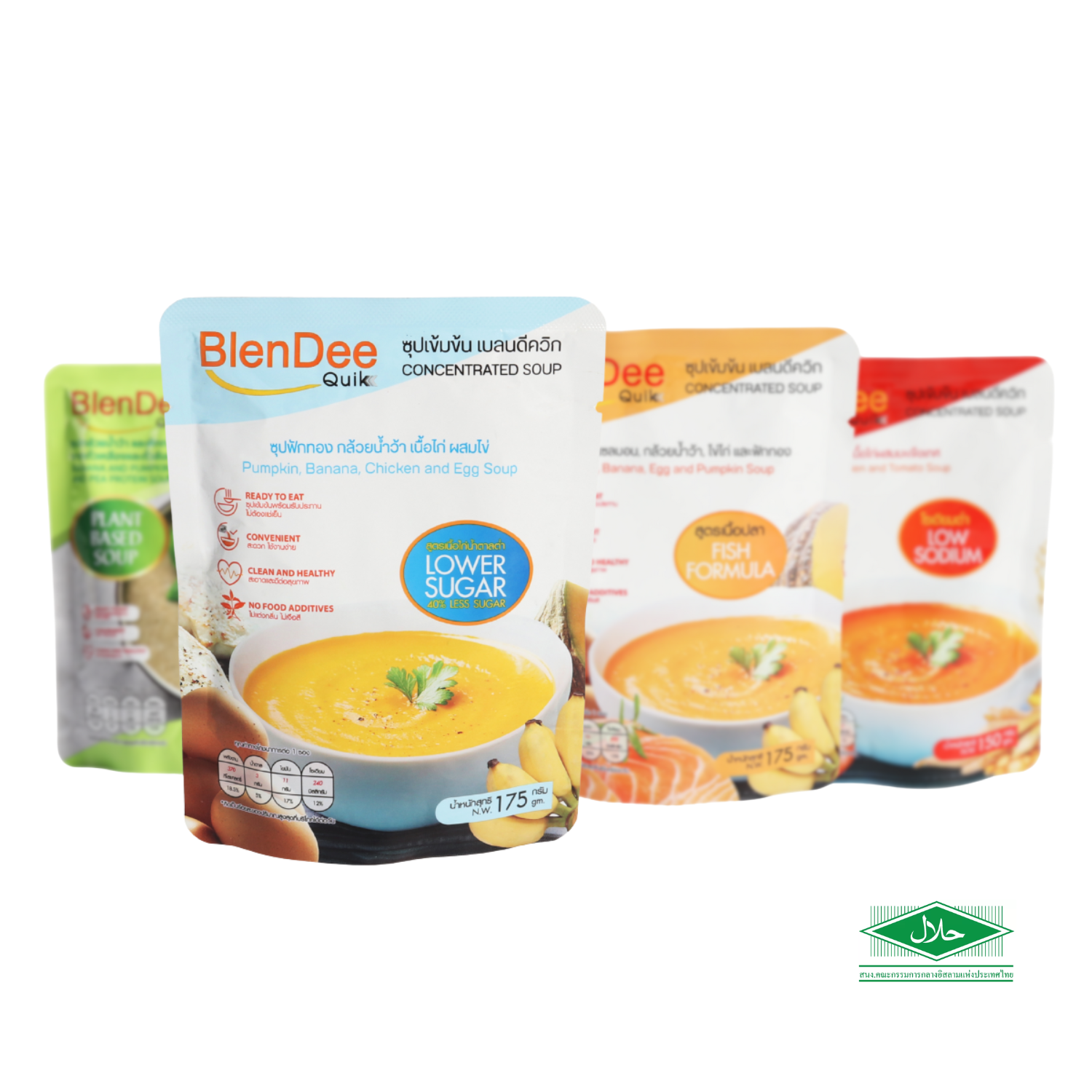 Blendee Quik [เบลนดีควิก] อาหารปั่นผสม ซุปไก่ปั่น แซลมอน ขนาด 150 และ175 กรัม สูตรไก่ปั่นน้ำตาลต่ำ