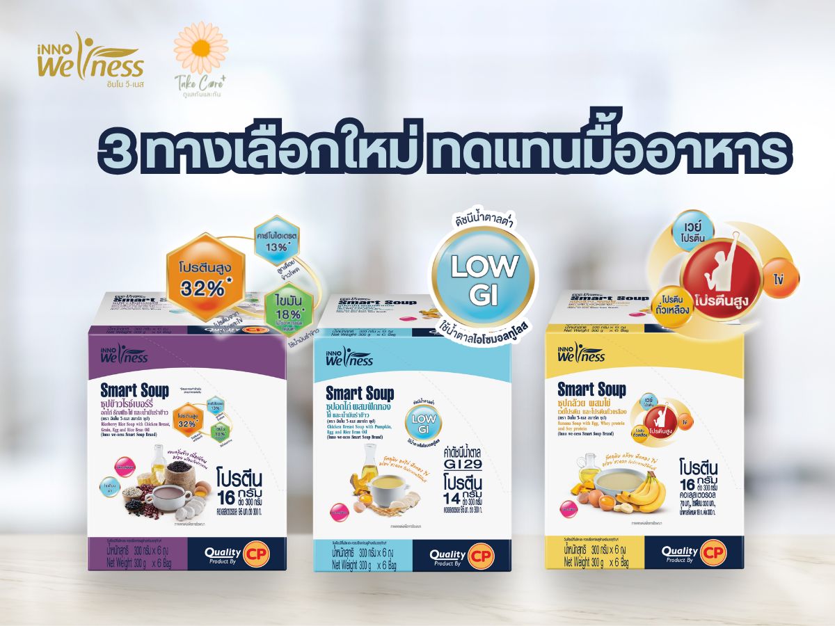 Innoweness Smart Soup 3 อาหารเหลวทางเลือกใหม่สำหรับผู้ป่วยและผู้เป็นเบาหวาน